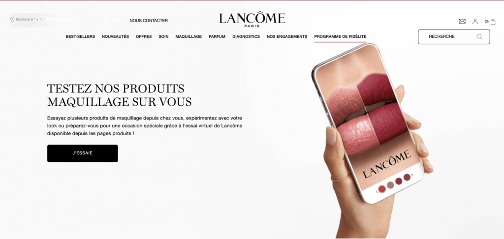 Essai maquillage intelligence artificielle lancome