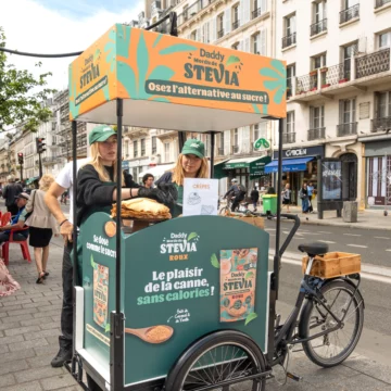 🥞🚲 Opération Street Marketing Cristalco Stevia sur tout le territoire ! De Paris à
