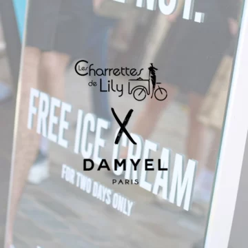 🚲 Glaces artisanales + branding soigné = activation réussie pour @damyel_paris ! Notre triporteur